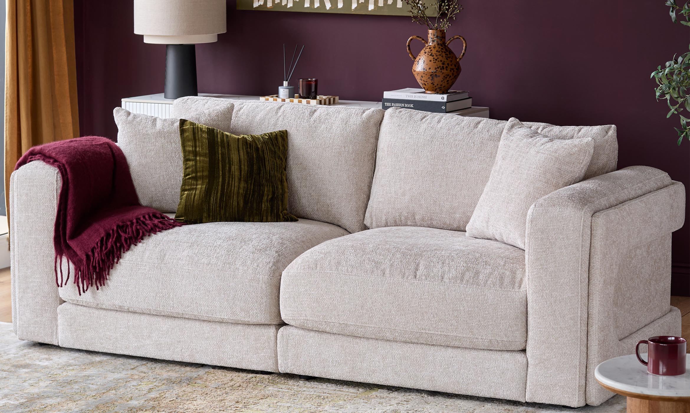 Lynetta natural weave 3 seater sofa