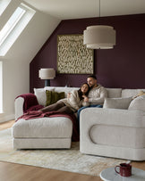 Lynetta natural weave small corner sofa with footstool