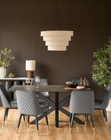 Mae Dark Grey Velvet Dining Chair