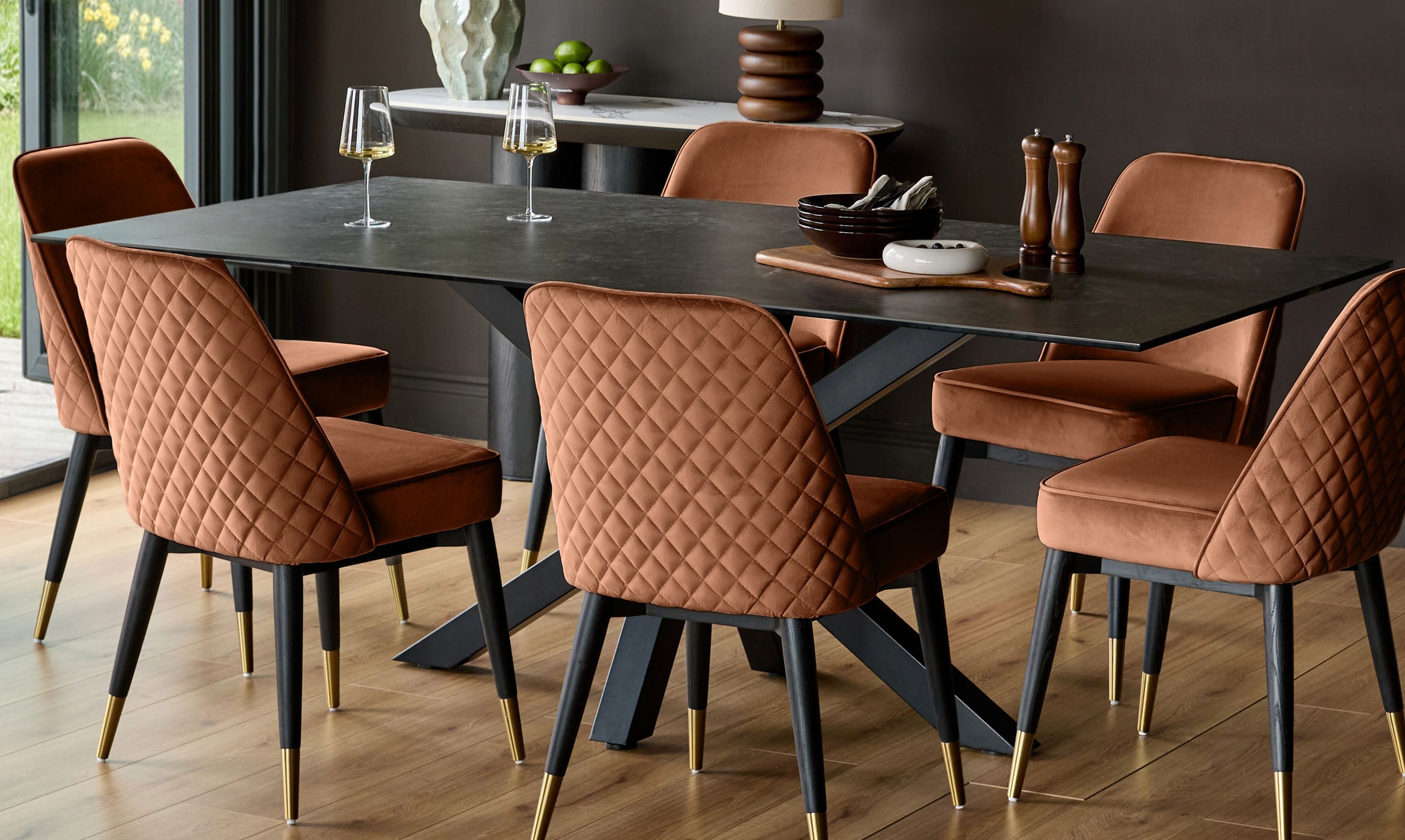 Mae Rust Velvet Dining Chair