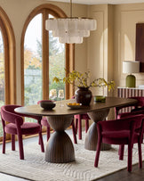 Malin dark wood 8 seater dining table