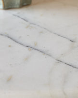 Malin white marble top dark wood coffee table