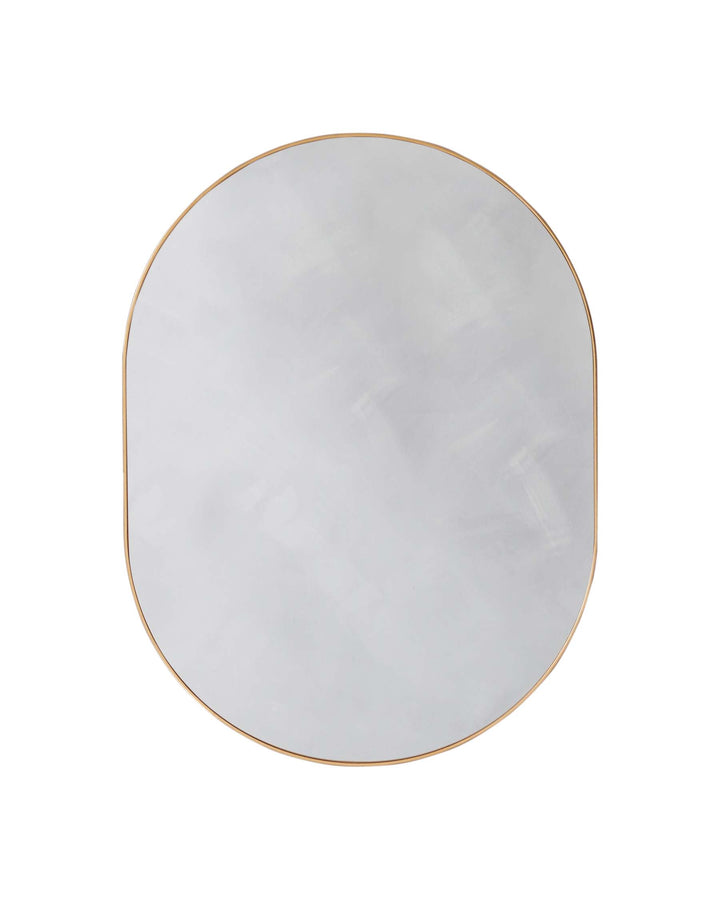 Round marble top coffee table with a thin metallic gold rim.