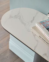 Manhattan white ceramic console table