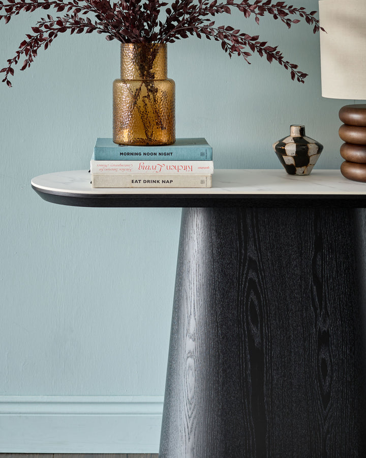 Manhattan white ceramic console table