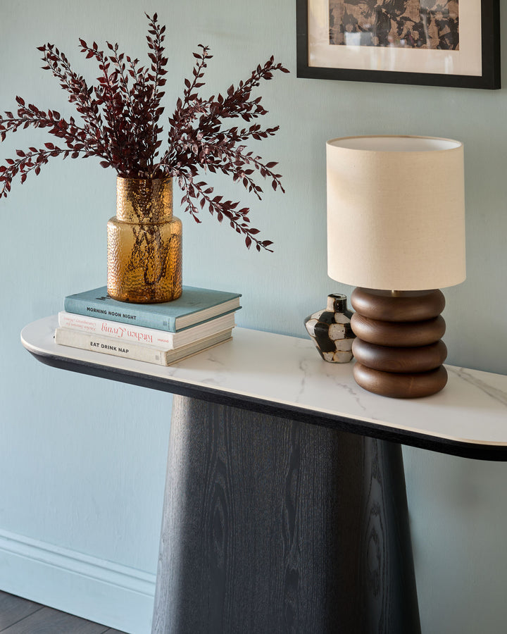 Manhattan white ceramic console table