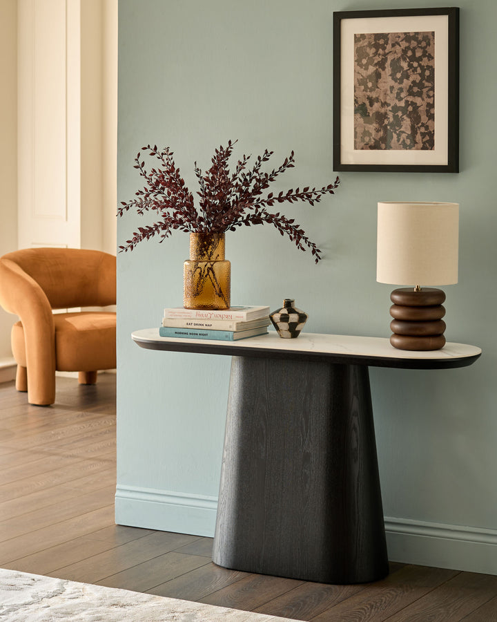 Manhattan white ceramic console table