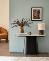 Manhattan white ceramic console table
