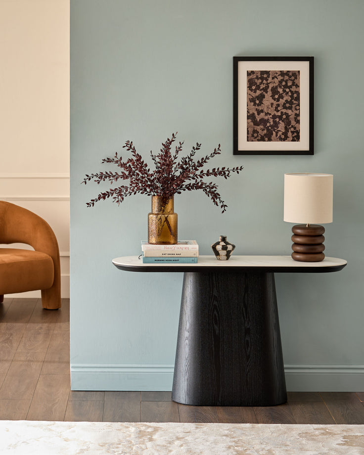 Manhattan white ceramic console table