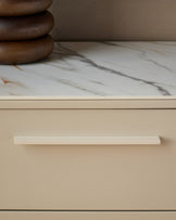 Manhattan natural ceramic 2 drawer bedside table