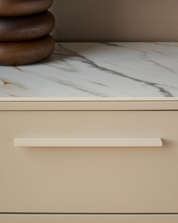Manhattan natural ceramic 2 drawer bedside table