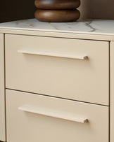 Manhattan natural ceramic 2 drawer bedside table