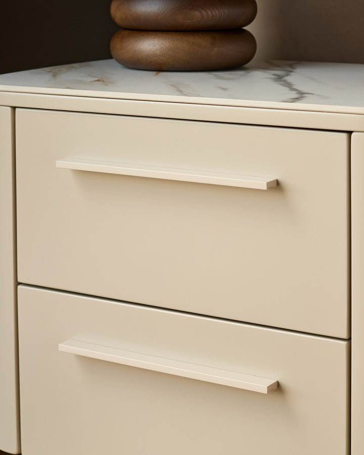 Manhattan natural ceramic 2 drawer bedside table