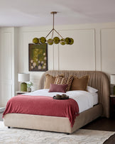 Marley champagne velvet king size ottoman storage bed