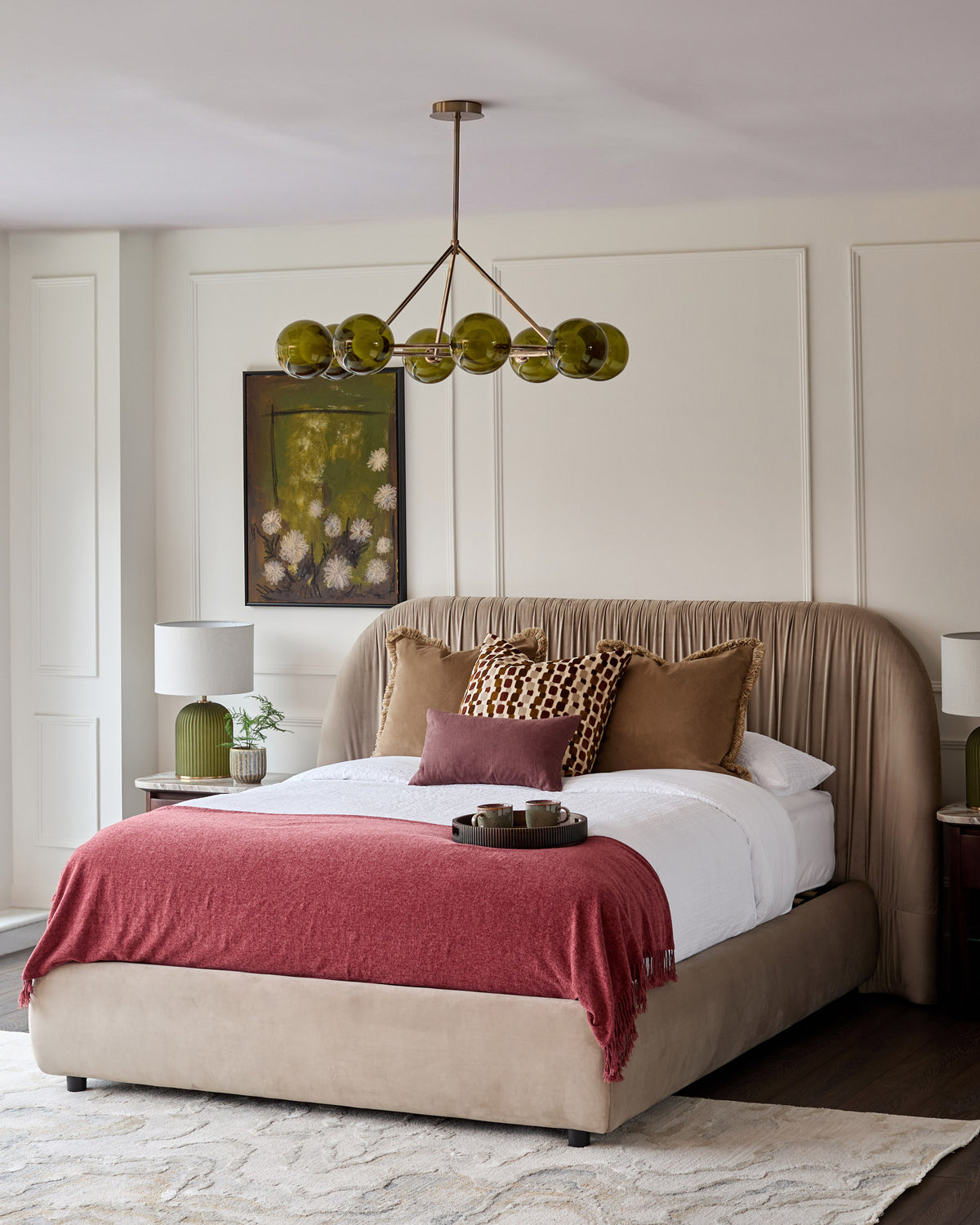 Marley champagne velvet king size ottoman storage bed