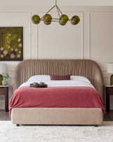 Marley champagne velvet king size ottoman storage bed