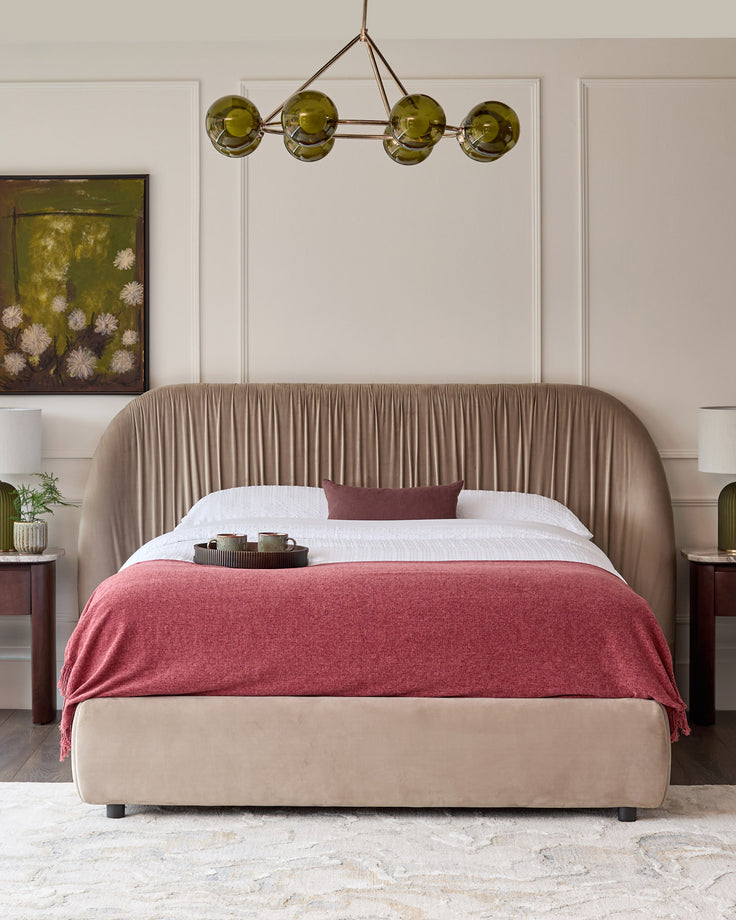 Marley champagne velvet king size ottoman storage bed