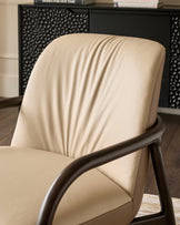 Marlon natural and mocha leather occasional chair