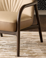 Marlon natural and mocha leather occasional chair