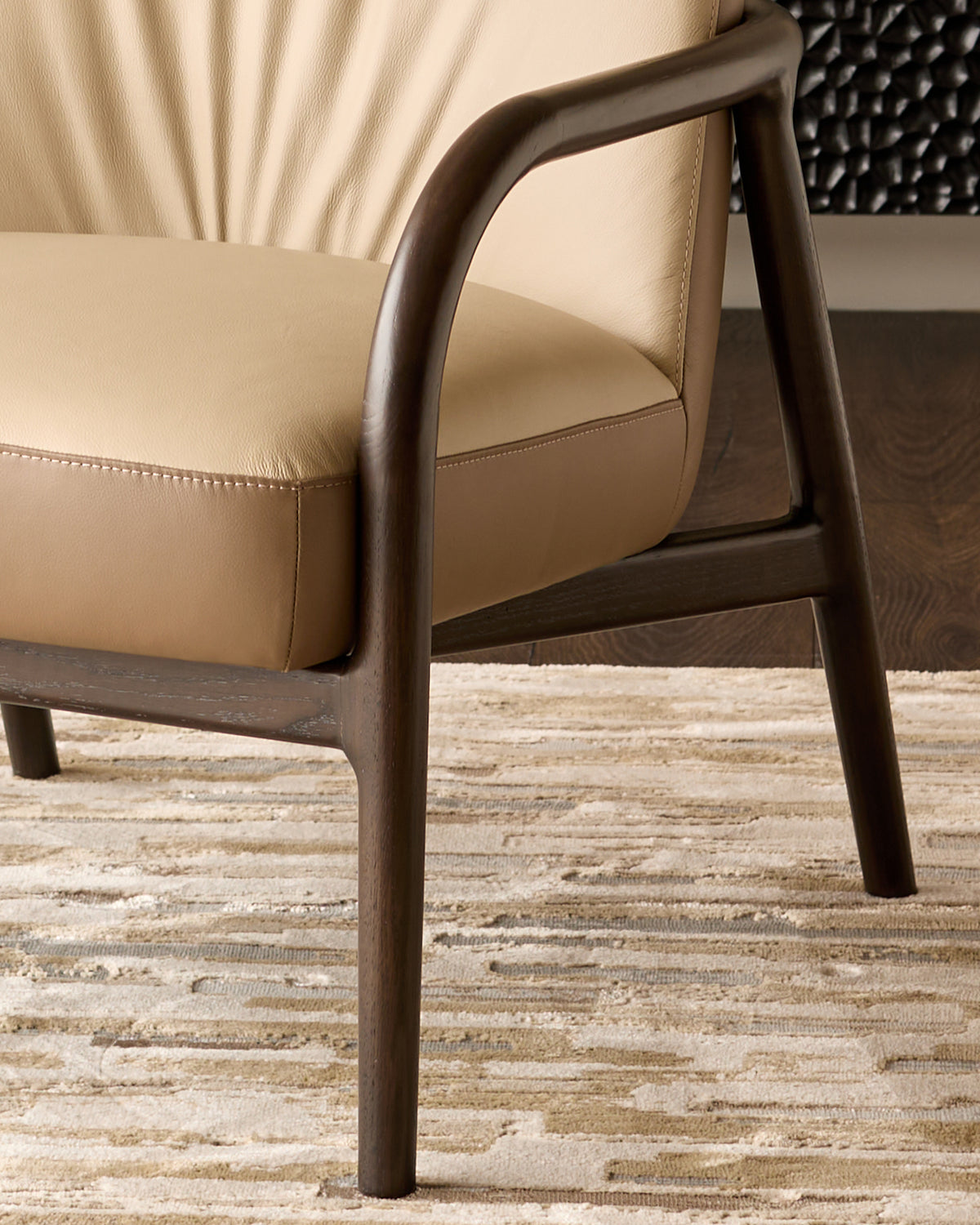Marlon natural and mocha leather occasional chair