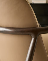 Marlon natural and mocha leather occasional chair