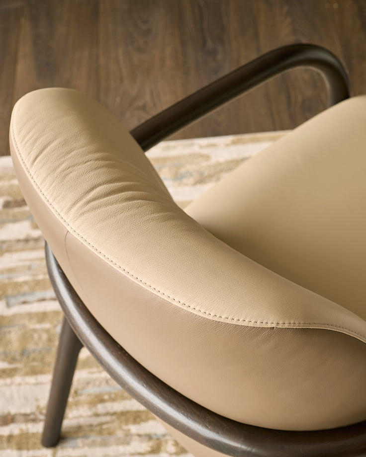 Marlon natural and mocha leather occasional chair