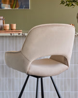 Marlow champagne velvet bar stool