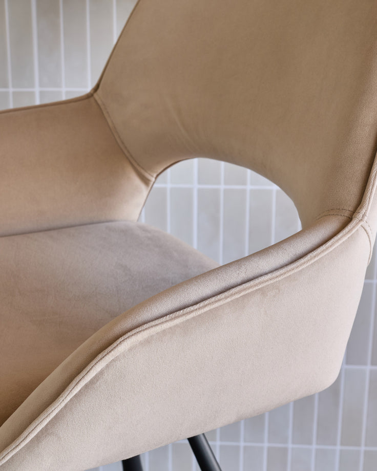 Marlow champagne velvet bar stool