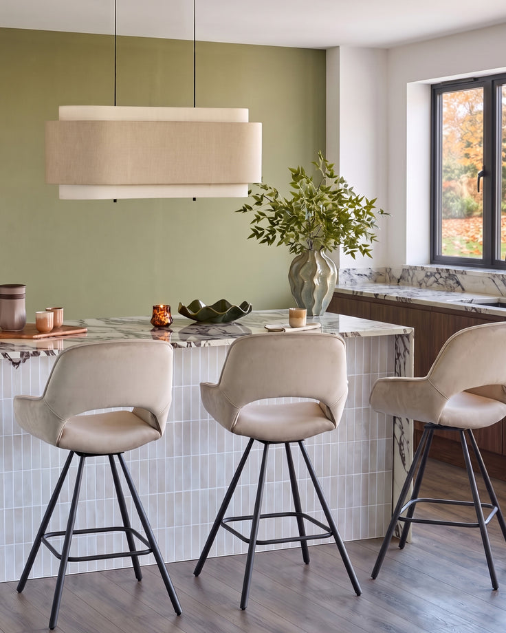 Marlow champagne velvet bar stool