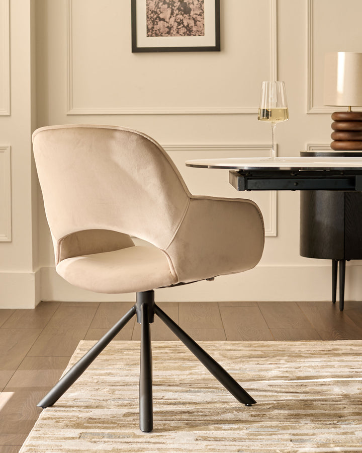 Marlow champagne velvet dining chair - set of 2