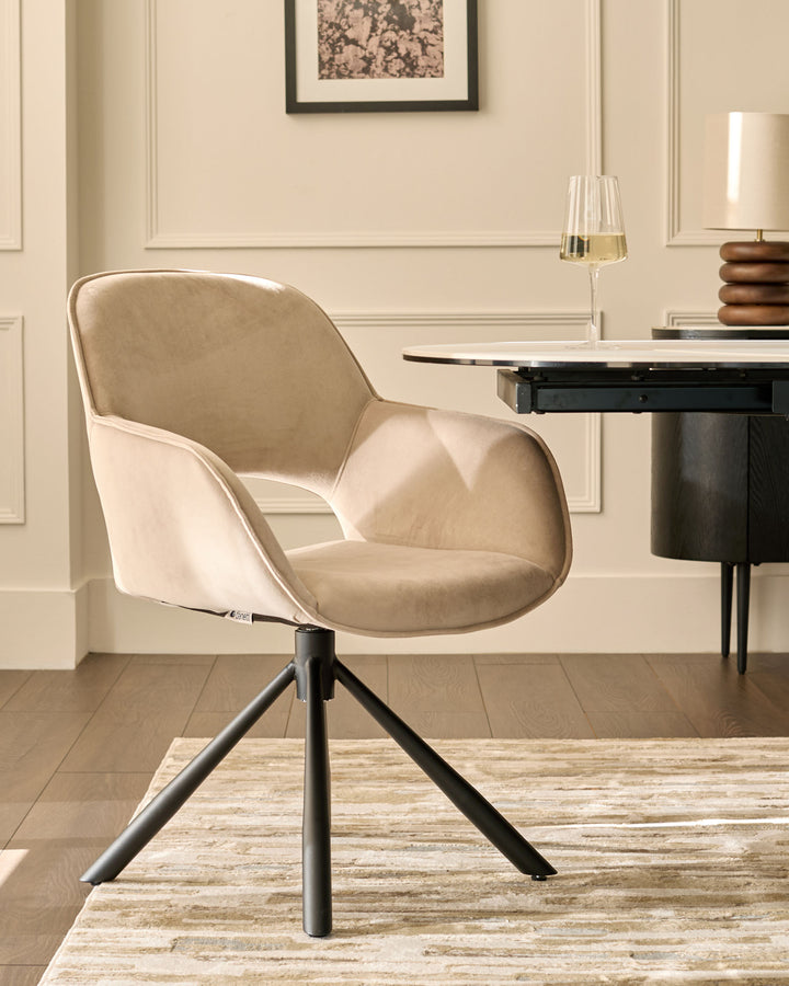 Marlow champagne velvet dining chair - set of 2