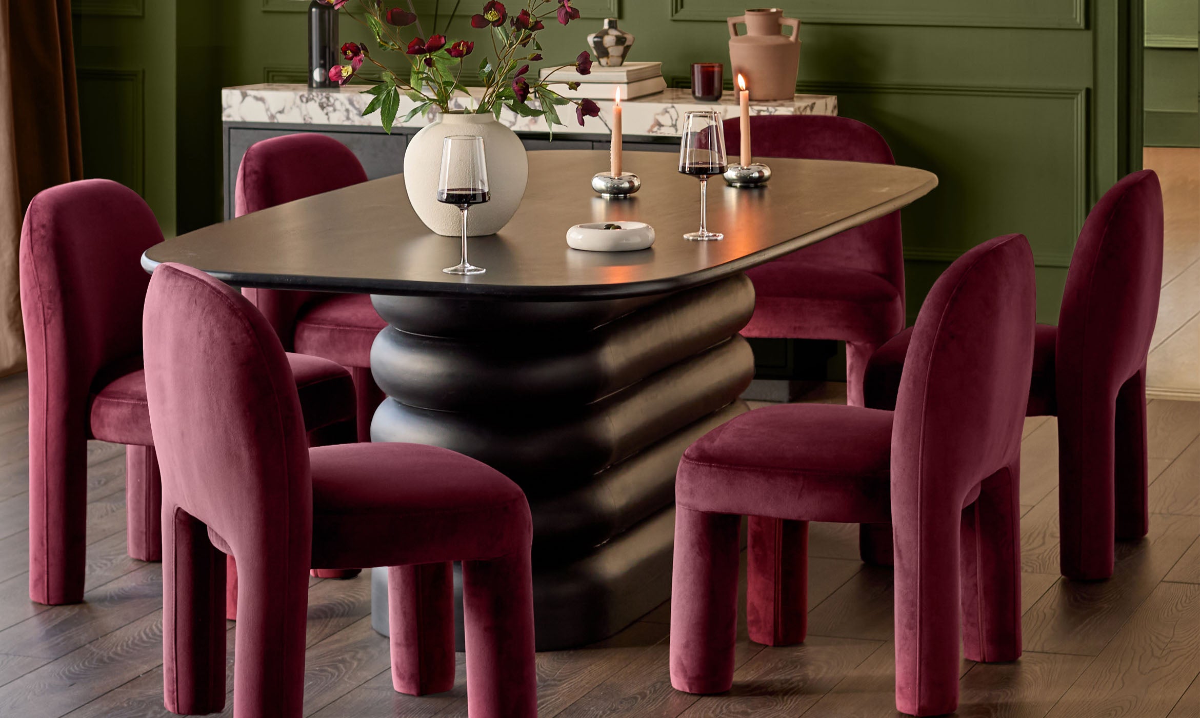 Mason plum velvet dining chair