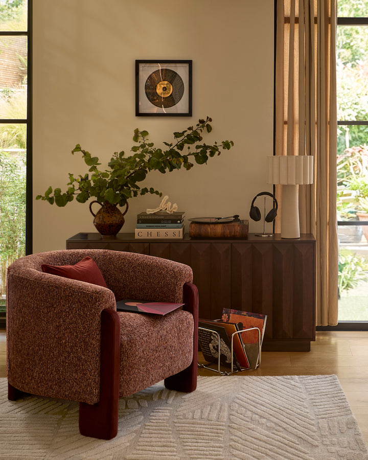 Miles toffee red mixed material occasional chair