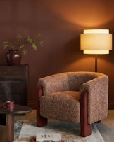 Miles toffee red mixed material occasional chair