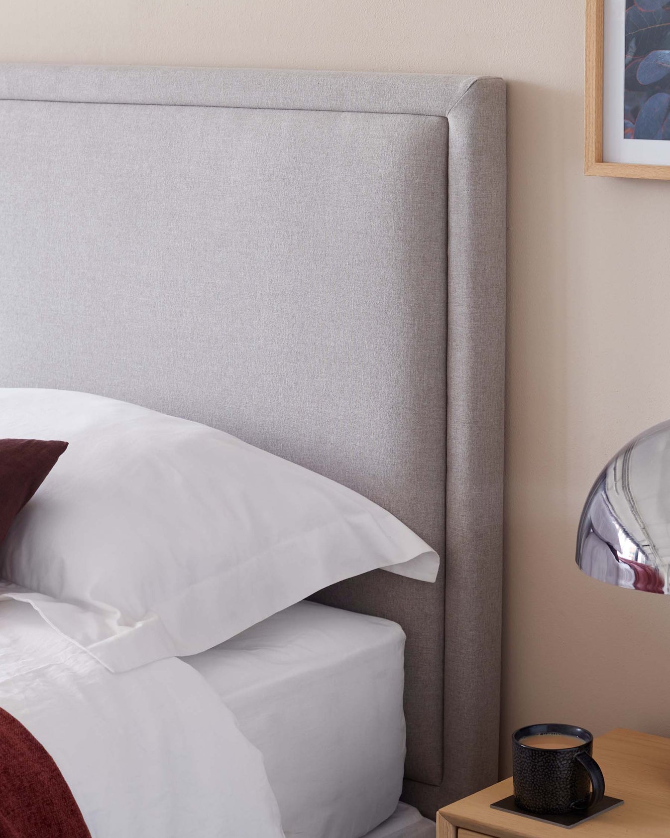 Monica Light Grey Fabric King Size Headboard – Danetti