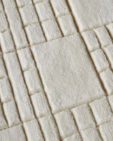 Mosaic cream sculpted wool large rug
