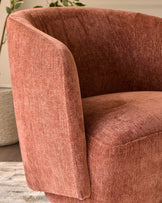 Natalia apricot chenille swivel occasional chair