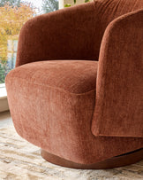 Natalia apricot chenille swivel occasional chair