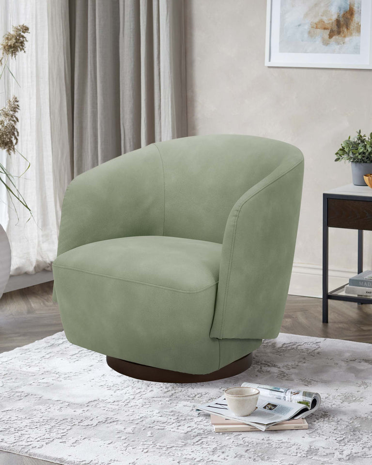 Natalia sage green swivel accent chair