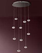 Nina silver chrome with clear glass LED adjustable 10 pendant