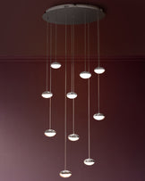 Nina silver chrome with clear glass LED adjustable 10 pendant