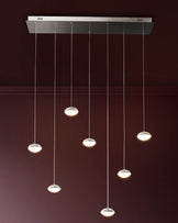 Nina silver chrome with clear gloss LED adjustable 7 pendant