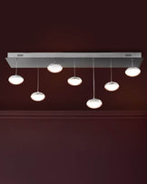 Nina silver chrome with clear gloss LED adjustable 7 pendant