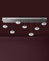 Nina silver chrome with clear gloss LED adjustable 7 pendant