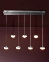 Nina silver chrome with clear gloss LED adjustable 7 pendant