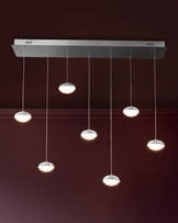 Nina silver chrome with clear gloss LED adjustable 7 pendant