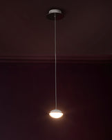 Nina silver chrome with clear glass LED adjustable single drop pendant