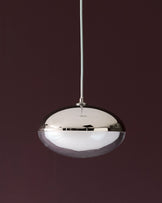 Nina silver chrome with clear glass LED adjustable single drop pendant