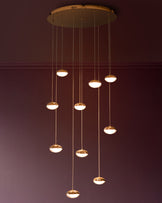 Nina soft gold with clear glass LED adjustable 10 pendant