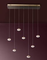 Nina soft gold with clear glass LED adjustable 7 pendant